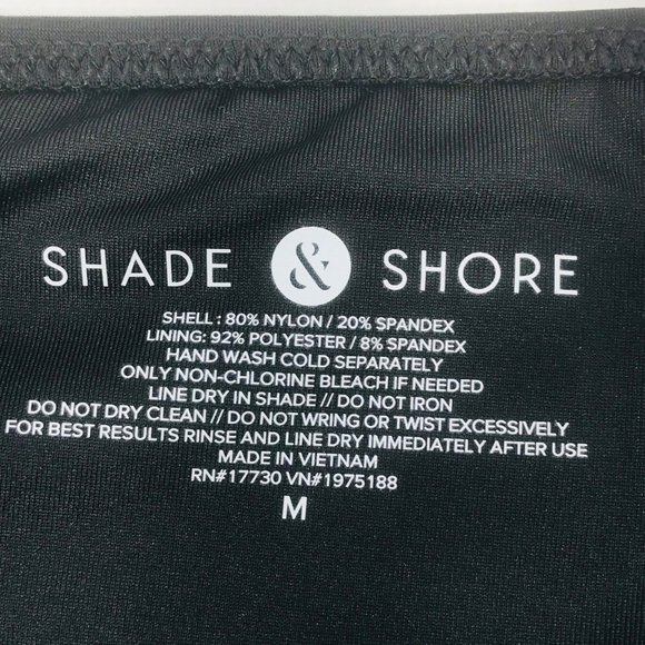 Shade And Shore Women's Sz Medium 8-10 High Leg Cheeky Bikini Swim Bottom Black - Picture 5 of 8